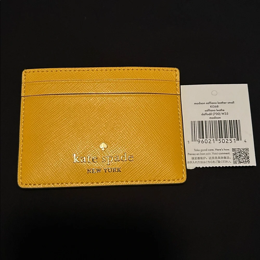 Kate Spade Daffodi Madison Saffiano Leather Slim Small Card Holder